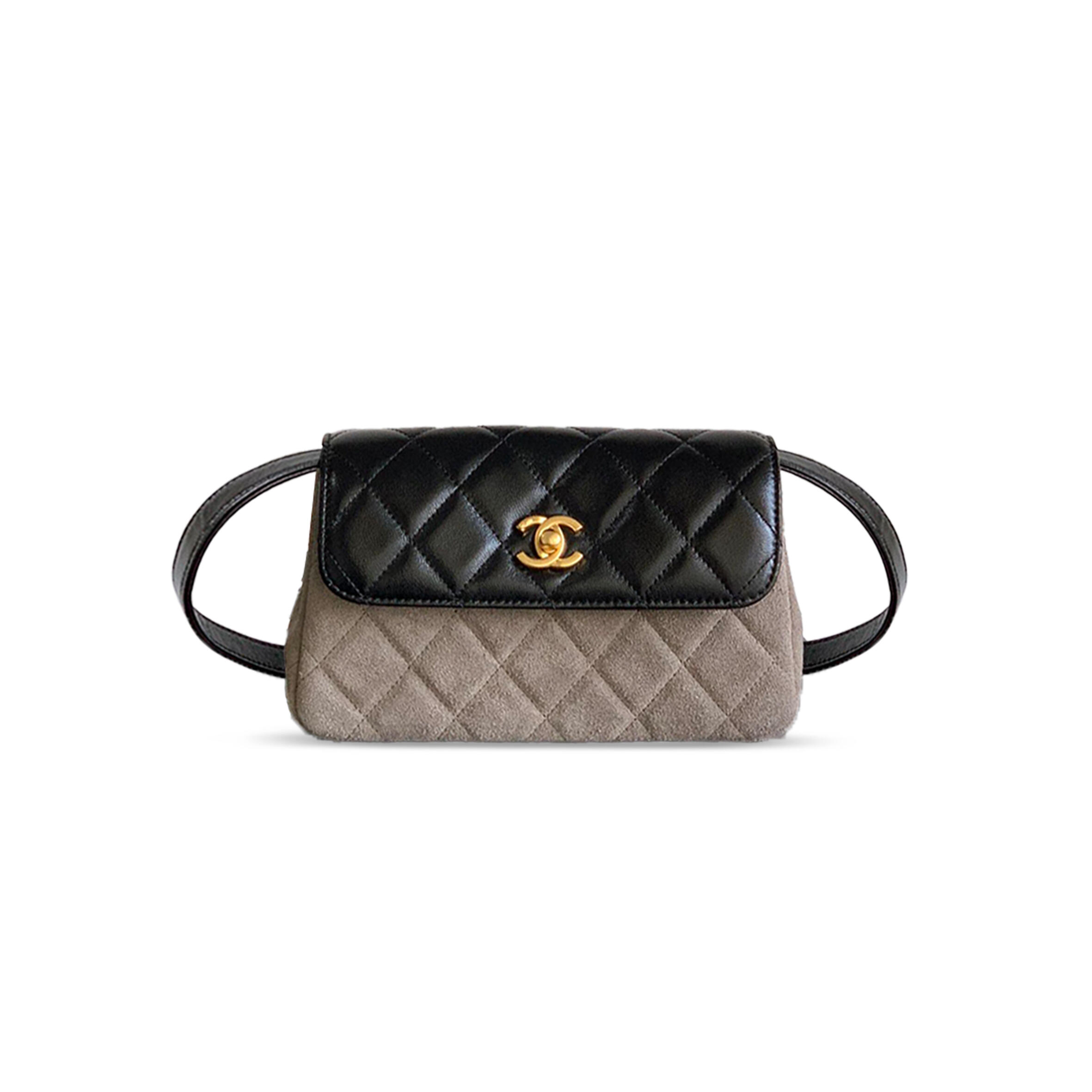 CHANEL MASTER BLACK SUEDE FLAP CROSSBODY BAG AP4677 (19.5*11.5*5cm)